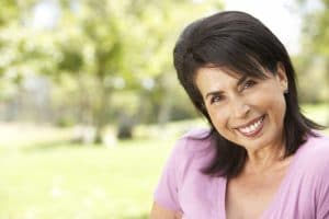 woman happy about her periodontal health
